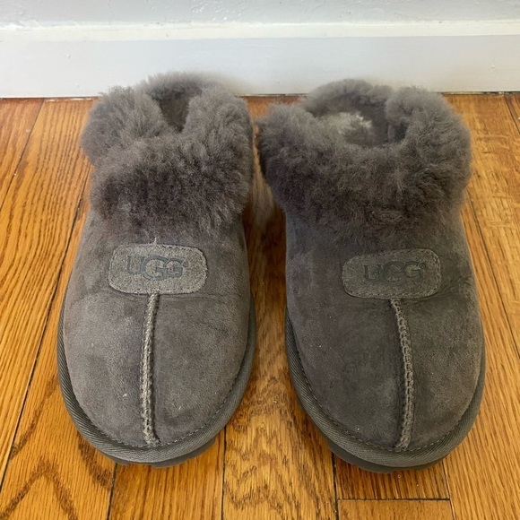 UGG Coquette Shearling Slippers Gray Size 9 - Picture 7 of 7